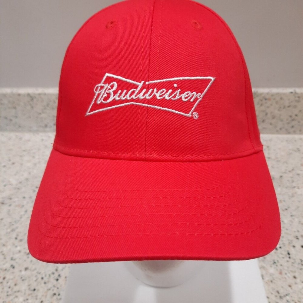 Budweiser Red Ball Cap Hook And Loop Adjustable N… - image 1